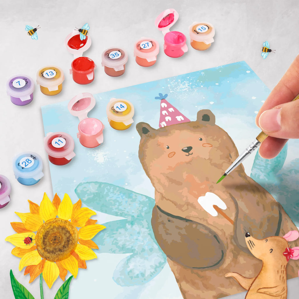Paint by Numbers cut off bear tooth fairy Motiv bear, teddy, teddy bear, cuddly toy, Tooth fairy, fairy, milk tooth, first tooth