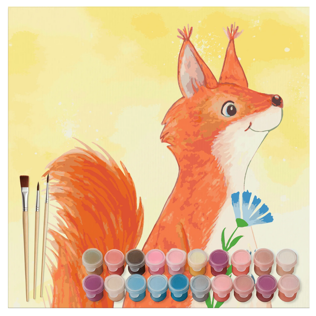 Paint by Numbers cut off Squirrel flower Motiv small animals, cute, funny, cute animal motives, hand drawn, small world, funny sayings, good mood, happy, gifts, gift ideas, special gifts, animal lover, card, fun, positive saying, Squirrel, laughter, happy saying, saying decoration, squirrel, motivation sayings, motivation pictures