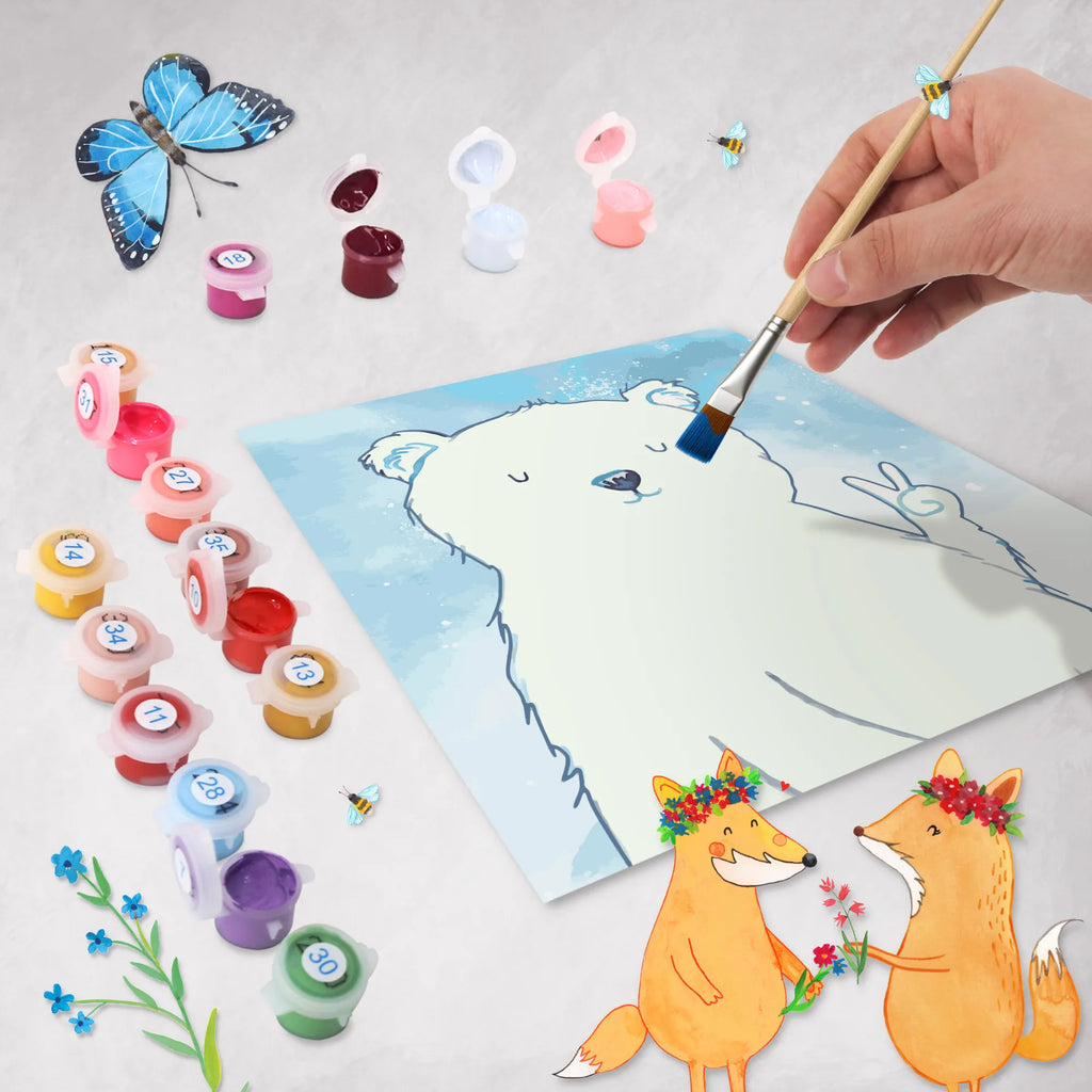 Paint by Numbers cut off Icebear Lazy Motiv Kunstwerk, Ausmalbild, Malen nach Zahlen, Bär, Teddy, Teddybär, Arbeitsplatz, Arbeit, Bürojob, Eisbär, Entspannen, Relaxen, Büro, Homeoffice, Faul, Nordpol