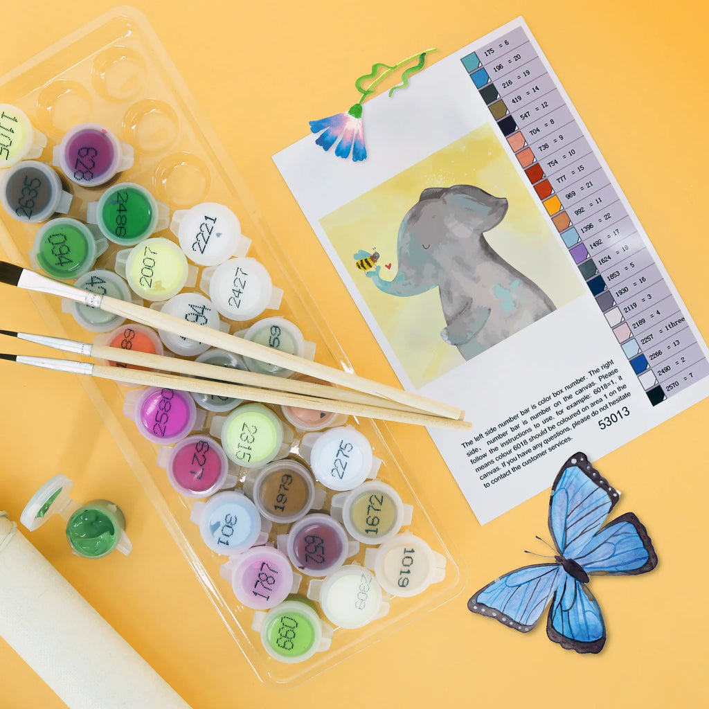 Malen nach Zahlen Elefant Biene Motiv kreativ set, diy set, Malen nach Zahlen, leinwand malset, malset, zahlenbilder, malen nach zahlen set, Lustige Sprüche, Tiere, Tiermotive, Gute Laune, Liebesbeweis, Liebe, Jahrestag, Liebesspruch, Elefant, Heiratsantrag, Hochzeitsgeschenk, Liebesgeschenk, Biene