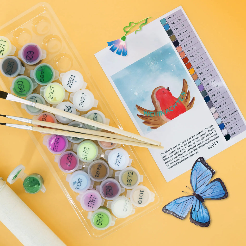 Paint by Numbers cut off robin Christmas Motiv Malen, DIY, Kreativität, Künstler, Bastelidee, Baseln, Malen nach Zahlen, Kunstwerk, Ausmalbild, Winter, Weihnachten, Weihnachtsdeko, Nikolaus, Advent, Heiligabend, Wintermotiv, Weihnachtsgruß, Weihnachtsmotiv, xmas, Vogel, Frohe Weihnachten