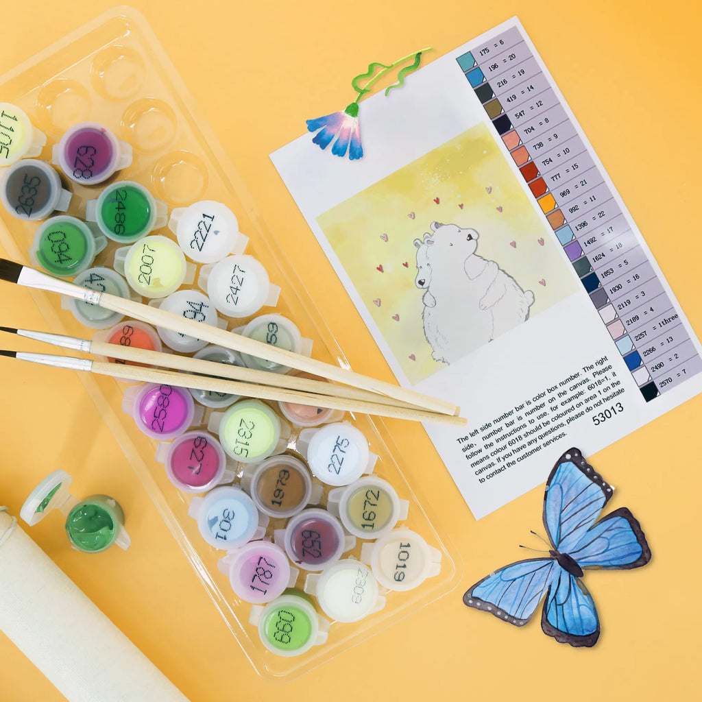 Paint by Numbers cut off Icebear Embrace Motiv kreativ set, Malen nach Zahlen, malset, zahlenbilder, diy set, malen nach zahlen set, leinwand malset, Gute Laune, Lustige Sprüche, Tiermotive, Tiere