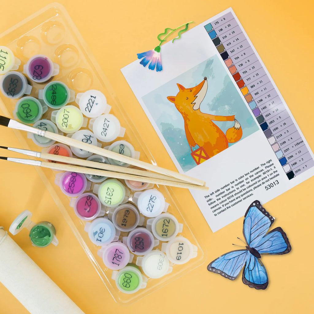 Malen nach Zahlen Fuchs Laterne Motiv DIY, Ausmalbild, Baseln, Kreativität, Bastelidee, Malen nach Zahlen, Malen, Künstler, Kunstwerk, Fuchs, Sankt Martin, Laternenumzug, Aufmuntern, Spruch trösten, Cäsar Otto Hugo Flaischlen, Laterne, Liebeskummer Spruch, Füchse