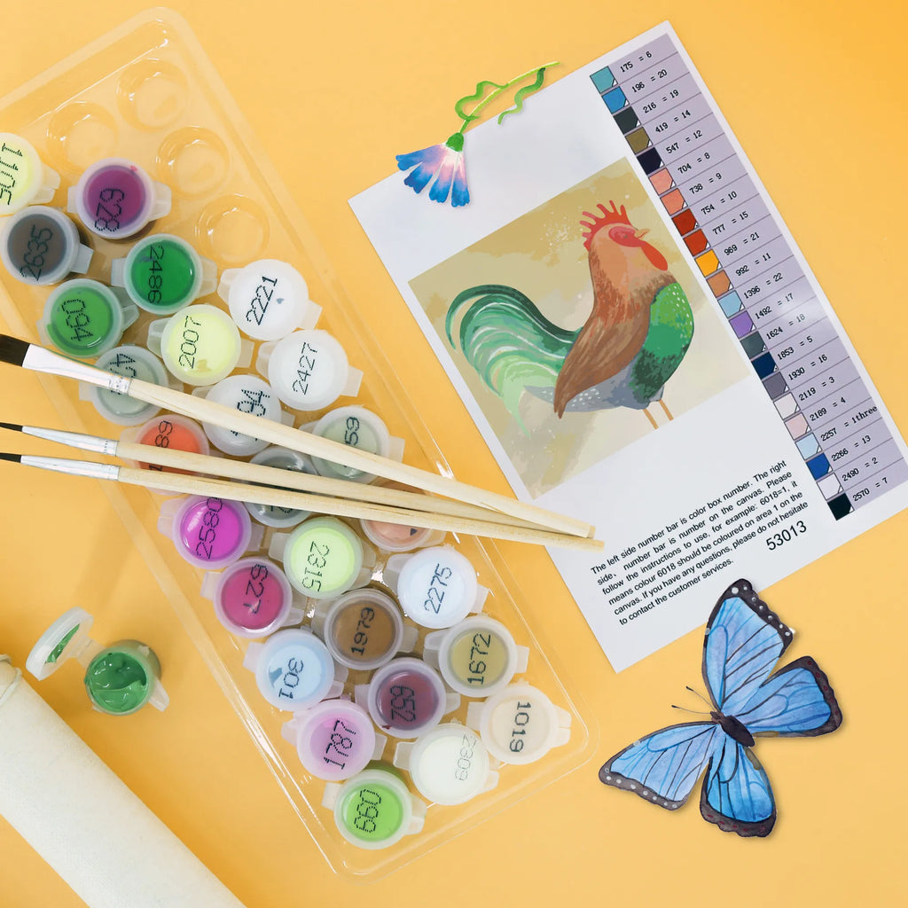 Malen nach Zahlen Hahn Korn Motiv Malen nach Zahlen, Baseln, DIY, Bastelidee, Kreativität, Künstler, Ausmalbild, Kunstwerk, Malen, Bauernhof, Hoftiere, Landwirt, Landwirtin, Korn, Eier, Natur, Hahn, Henne