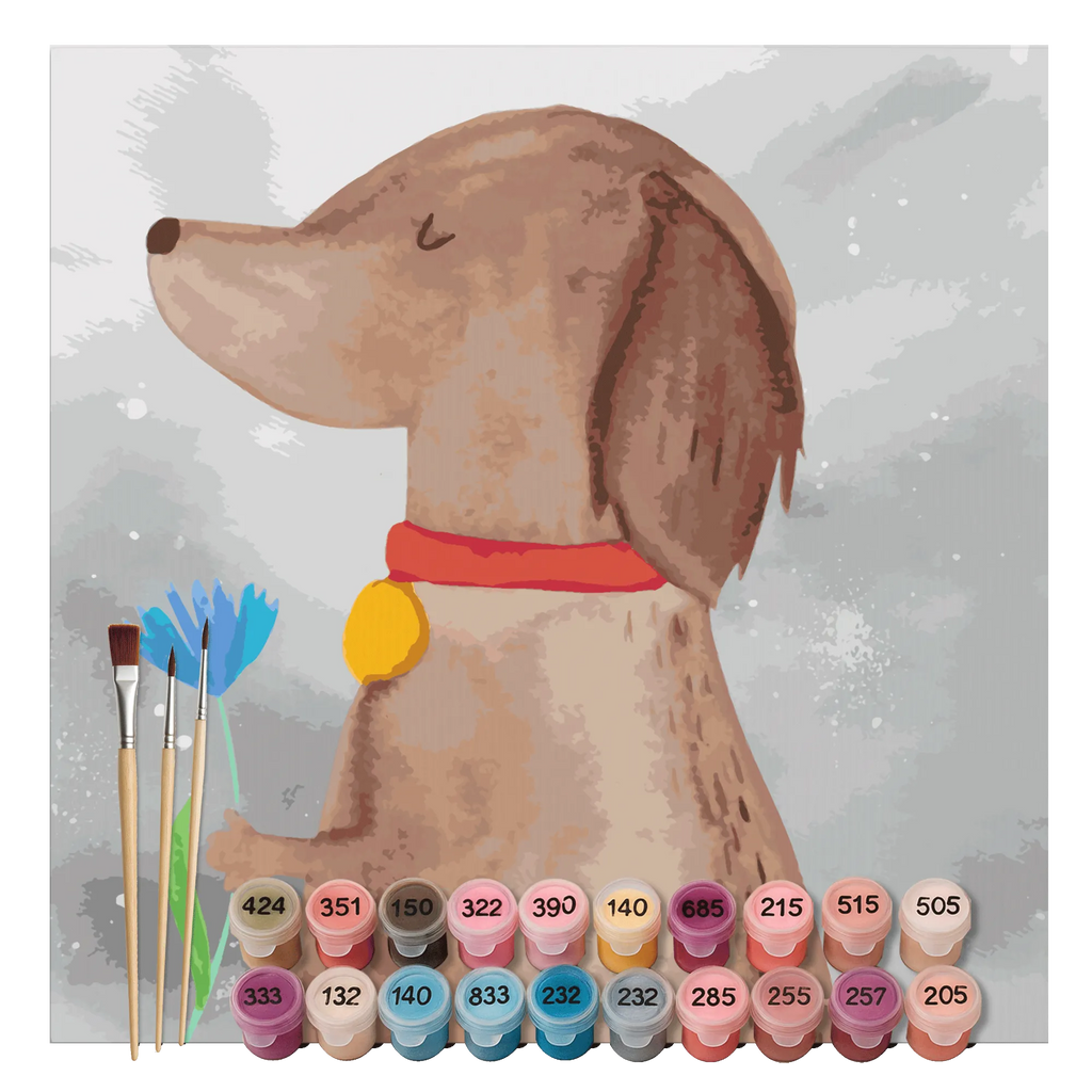 Malowanie według numerów odcięty pies kwiat Motiv Kunstwerk, Ausmalbild, Malen nach Zahlen, Hund, Hundemotiv, Haustier, Hunderasse, Tierliebhaber, Hundebesitzer, Sprüche, Hundeliebe, Frauchen, Hunde