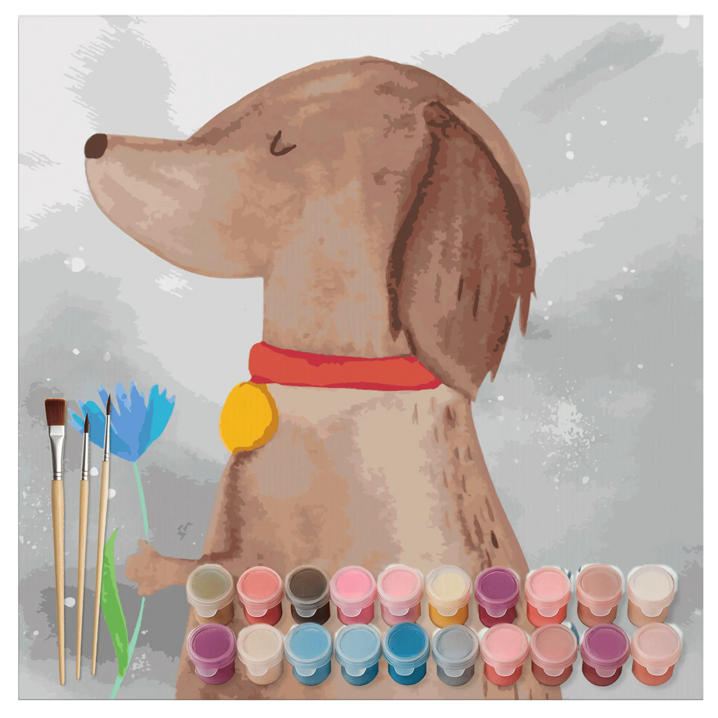 Malowanie według numerów odcięty pies kwiat Motiv Kunstwerk, Ausmalbild, Malen nach Zahlen, Hund, Hundemotiv, Haustier, Hunderasse, Tierliebhaber, Hundebesitzer, Sprüche, Hundeliebe, Frauchen, Hunde