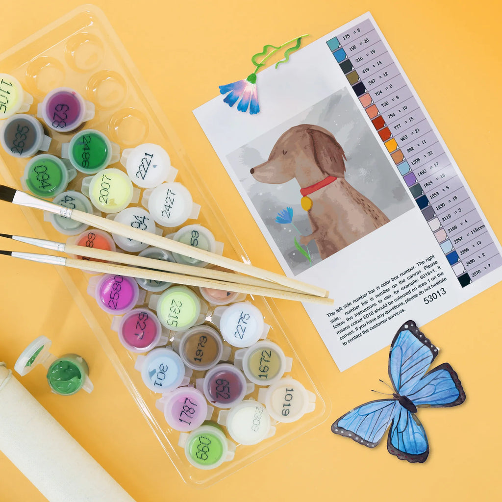 Malowanie według numerów odcięty pies kwiat Motiv Kunstwerk, Ausmalbild, Malen nach Zahlen, Hund, Hundemotiv, Haustier, Hunderasse, Tierliebhaber, Hundebesitzer, Sprüche, Hundeliebe, Frauchen, Hunde