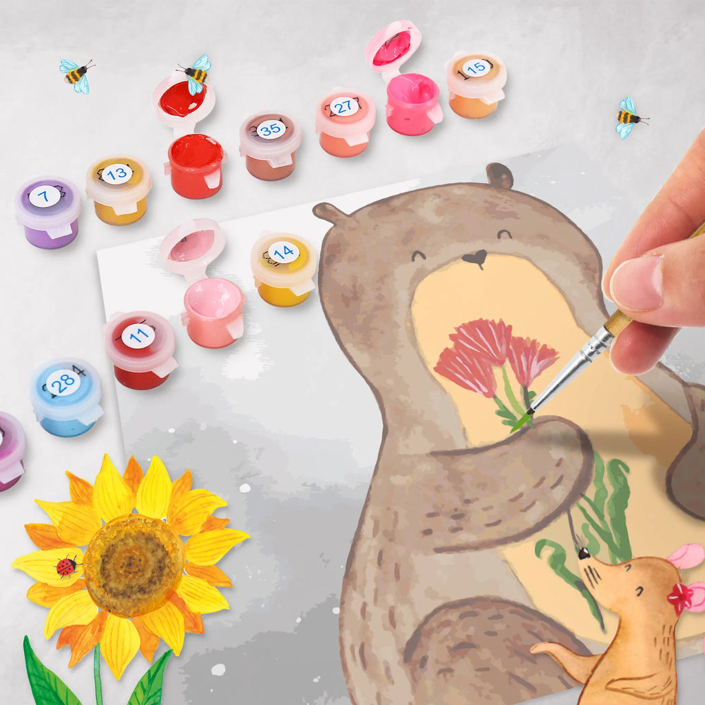 Paint by Numbers cut off otter Bunch of flowers Motiv kreativ set, Malen nach Zahlen, leinwand malset, malset, zahlenbilder, diy set, malen nach zahlen set, Otter, Fischotter, Seeotter, Otter Seeotter See Otter