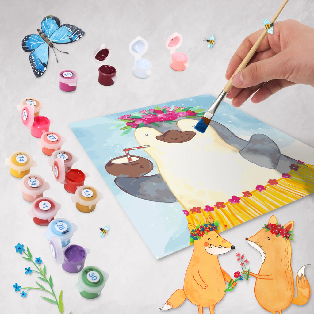 Paint by Numbers cut off Penguin coconut Motiv Penguin, North Pole, Winter, Penguins, Hawaii, vacation, aloha, penguins, coconut