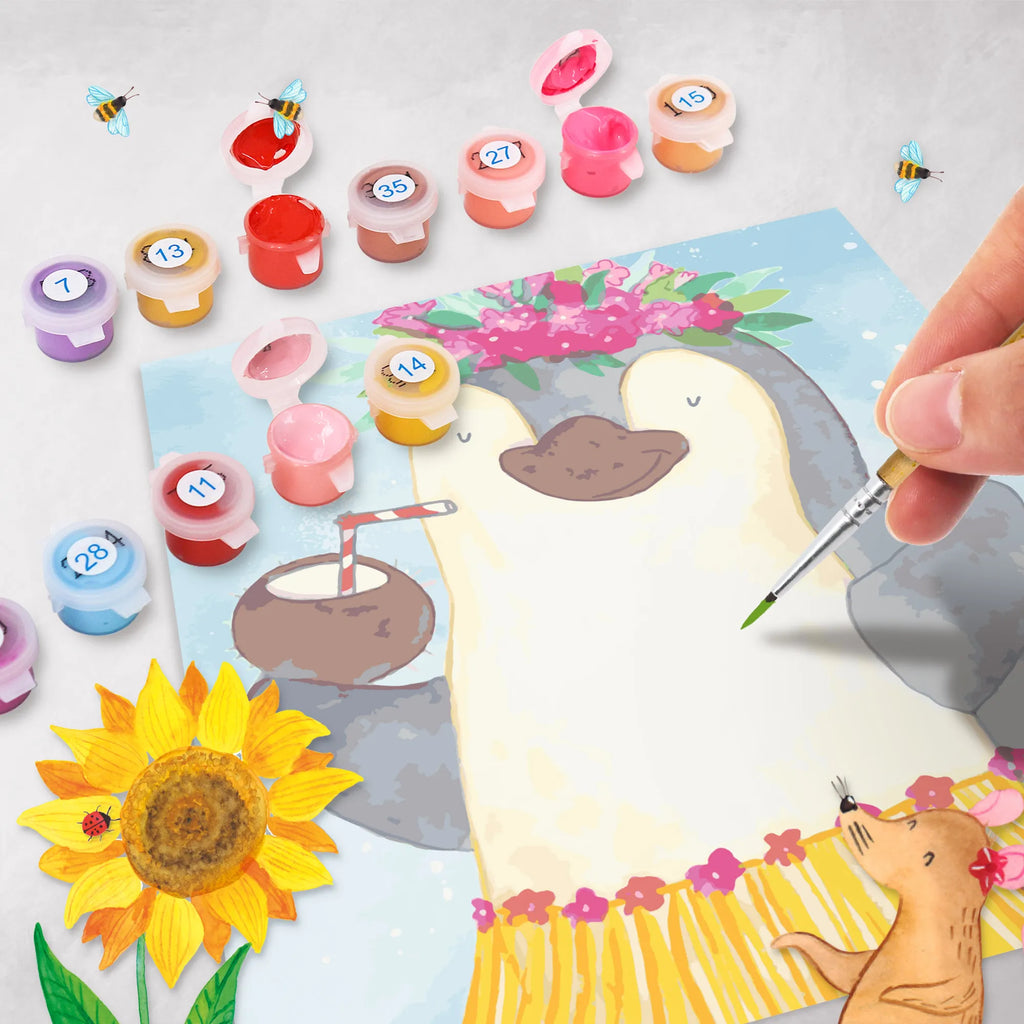 Paint by Numbers cut off Penguin coconut Motiv Penguin, North Pole, Winter, Penguins, Hawaii, vacation, aloha, penguins, coconut