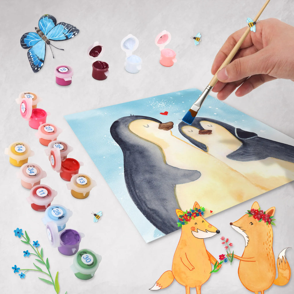 Malen nach Zahlen Pinguin umarmen Motiv Kunstwerk, Malen nach Zahlen, Ausmalbild, Pinguin, Liebesgeschenk, Liebesbeweis, Jahrestag, Hochzeit, Hochzeitsgeschenk, Liebespaar, Liebe, Verlobung, Hochzeitstag
