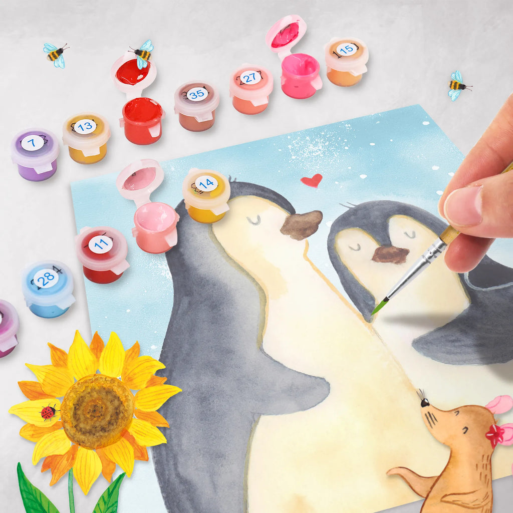 Malen nach Zahlen Pinguin umarmen Motiv Kunstwerk, Malen nach Zahlen, Ausmalbild, Pinguin, Liebesgeschenk, Liebesbeweis, Jahrestag, Hochzeit, Hochzeitsgeschenk, Liebespaar, Liebe, Verlobung, Hochzeitstag