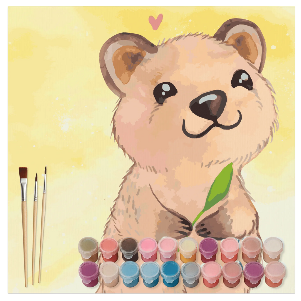 Malowanie według numerów odcięty Quokka Szczęśliwy Motiv Motywy zwierzęce, dobra energia, zabawne powiedzonka, zwierzęta