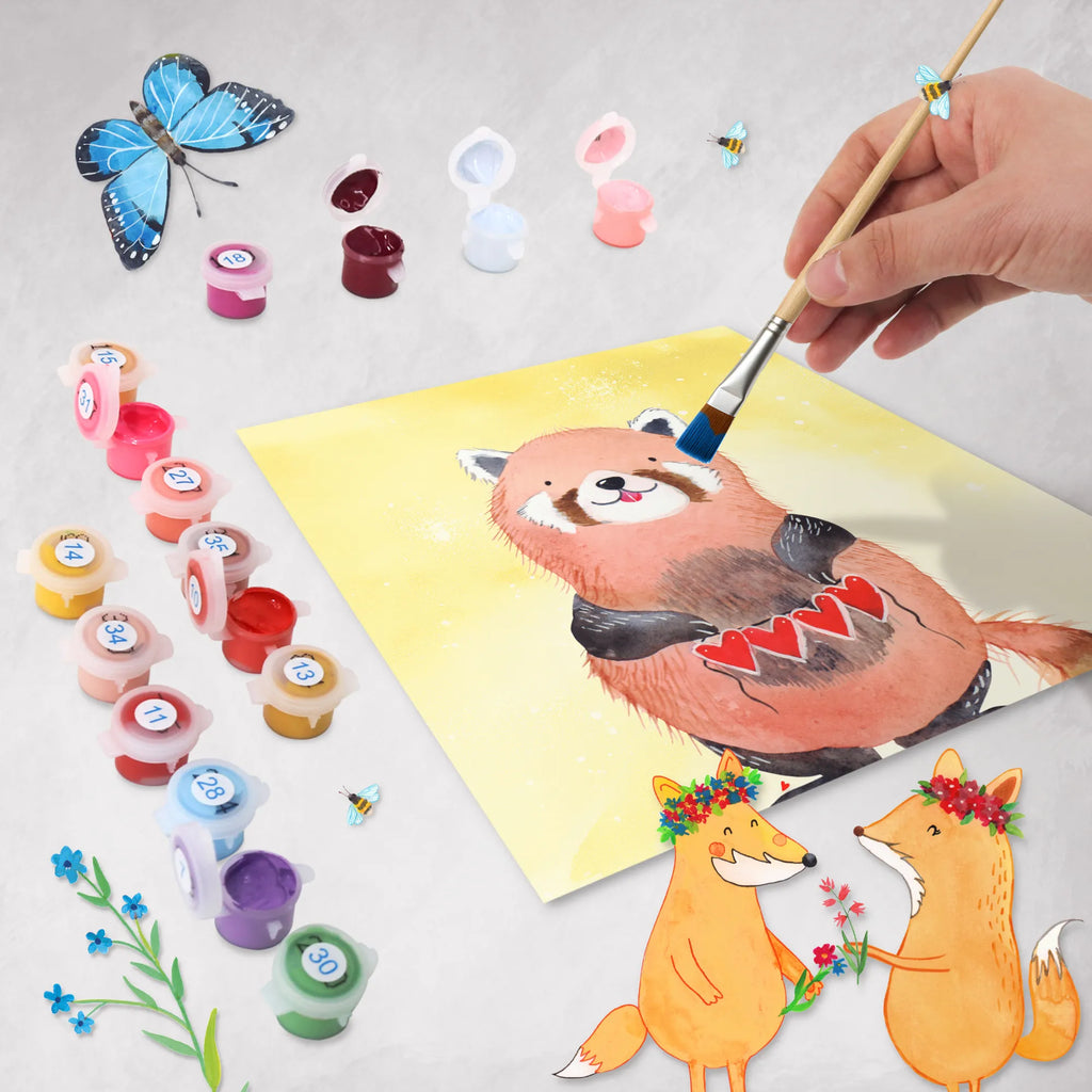 Malen nach Zahlen Roter Panda Motiv Künstler, Malen nach Zahlen, Kunstwerk, Bastelidee, Kreativität, Ausmalbild, Malen, DIY, Baseln, Tiermotive, Gute Laune, lustige Sprüche, Tiere, Liebe, Panda, Liebling, Rot, Herz, Lieblingsmensch