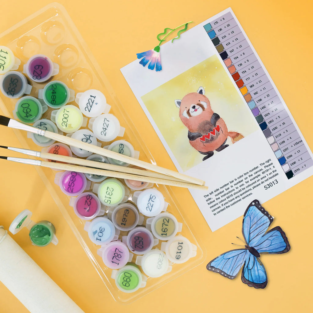 Malen nach Zahlen Roter Panda Motiv Künstler, Malen nach Zahlen, Kunstwerk, Bastelidee, Kreativität, Ausmalbild, Malen, DIY, Baseln, Tiermotive, Gute Laune, lustige Sprüche, Tiere, Liebe, Panda, Liebling, Rot, Herz, Lieblingsmensch