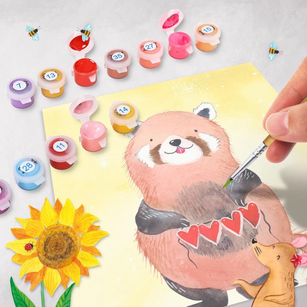 Malen nach Zahlen Roter Panda Motiv Künstler, Malen nach Zahlen, Kunstwerk, Bastelidee, Kreativität, Ausmalbild, Malen, DIY, Baseln, Tiermotive, Gute Laune, lustige Sprüche, Tiere, Liebe, Panda, Liebling, Rot, Herz, Lieblingsmensch