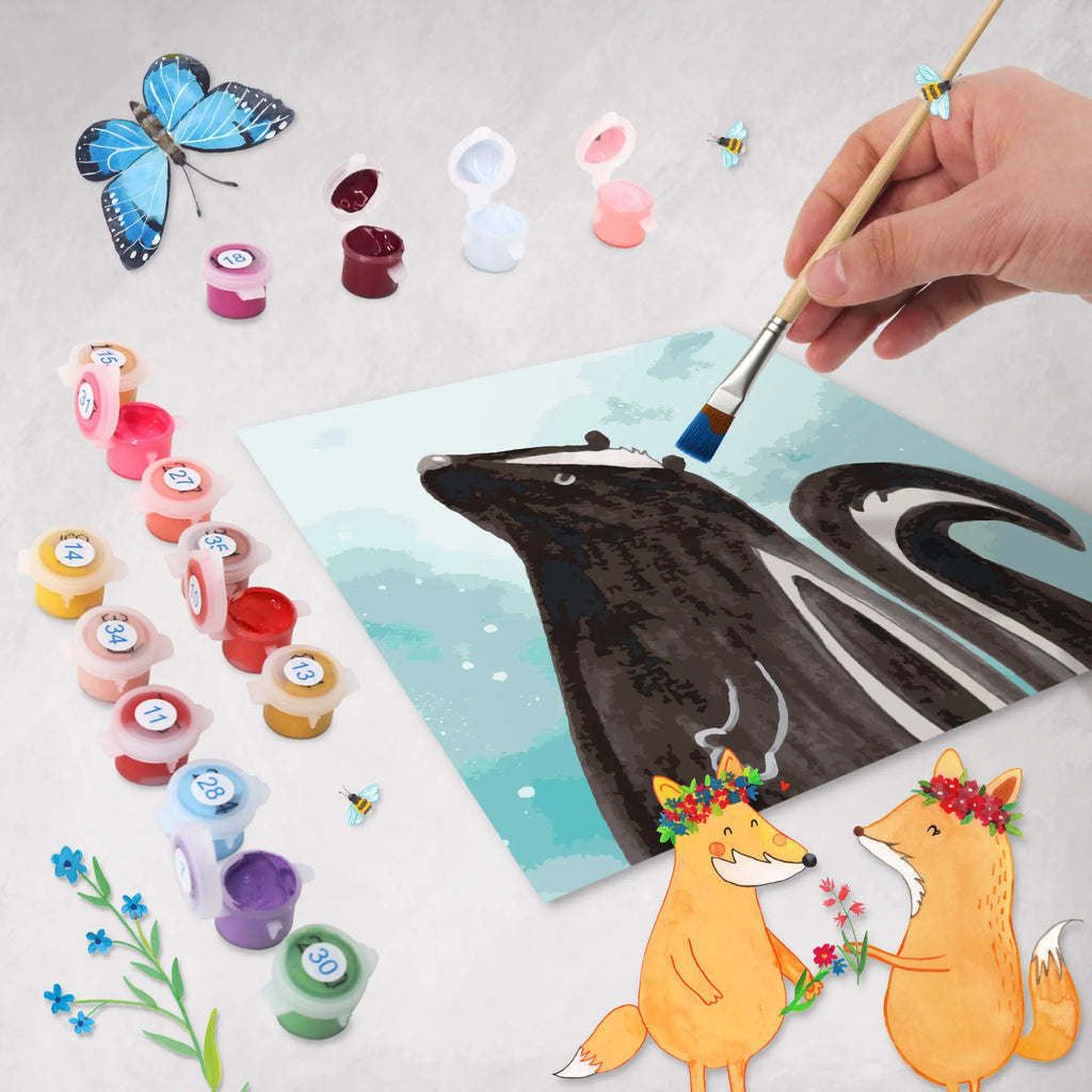 Malen nach Zahlen Stinktier Sitzen Motiv DIY, Künstler, Kreativität, Bastelidee, Malen, Baseln, Ausmalbild, Kunstwerk, Malen nach Zahlen, Stinktier, Skunk, Raubtier, Büro, Spruch, Stinker, Stinki, Besserwisser, Recht, Wildtier