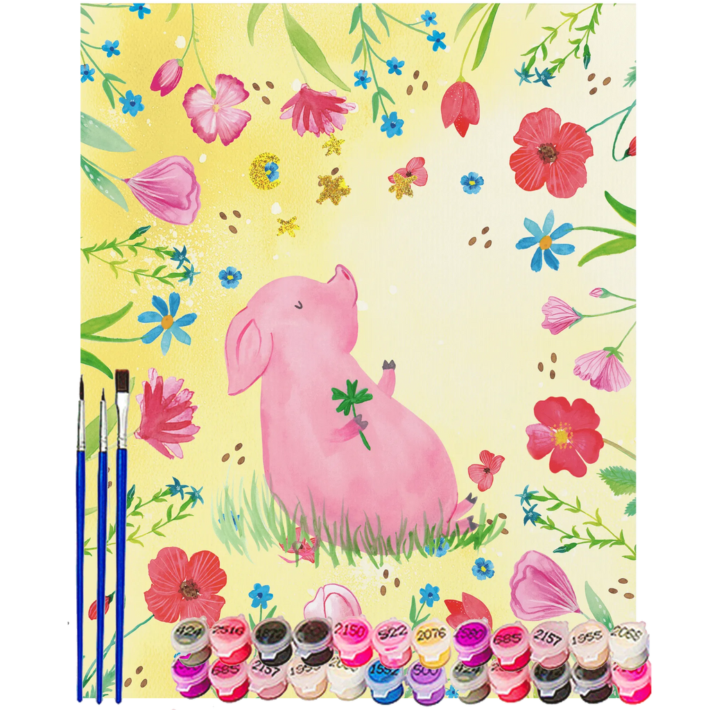 Paint by Numbers Pig Luck Bastelidee, Ausmalbild, Malen, Kreativität, Malen nach Zahlen, Künstler, DIY, Kunstwerk, Baseln, Tiermotive, Gute Laune, lustige Sprüche, Tiere, Glücksbringer, Träume, Sernchen, Schweinchen, Glücksschwein. Glück, Sterne, Ziele, Schwein, Motivation
