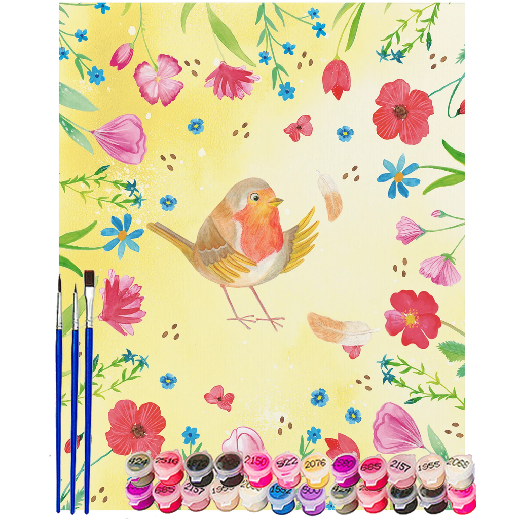 Paint by Numbers robin feathers small animals, cute, funny, cute animal motives, hand drawn, small world, funny sayings, good mood, happy, gifts, gift ideas, special gifts, animal lover, card, slogan courage, flying, motivation pictures, slogan motivation, motivation slogans, What if i fall, bird, robin