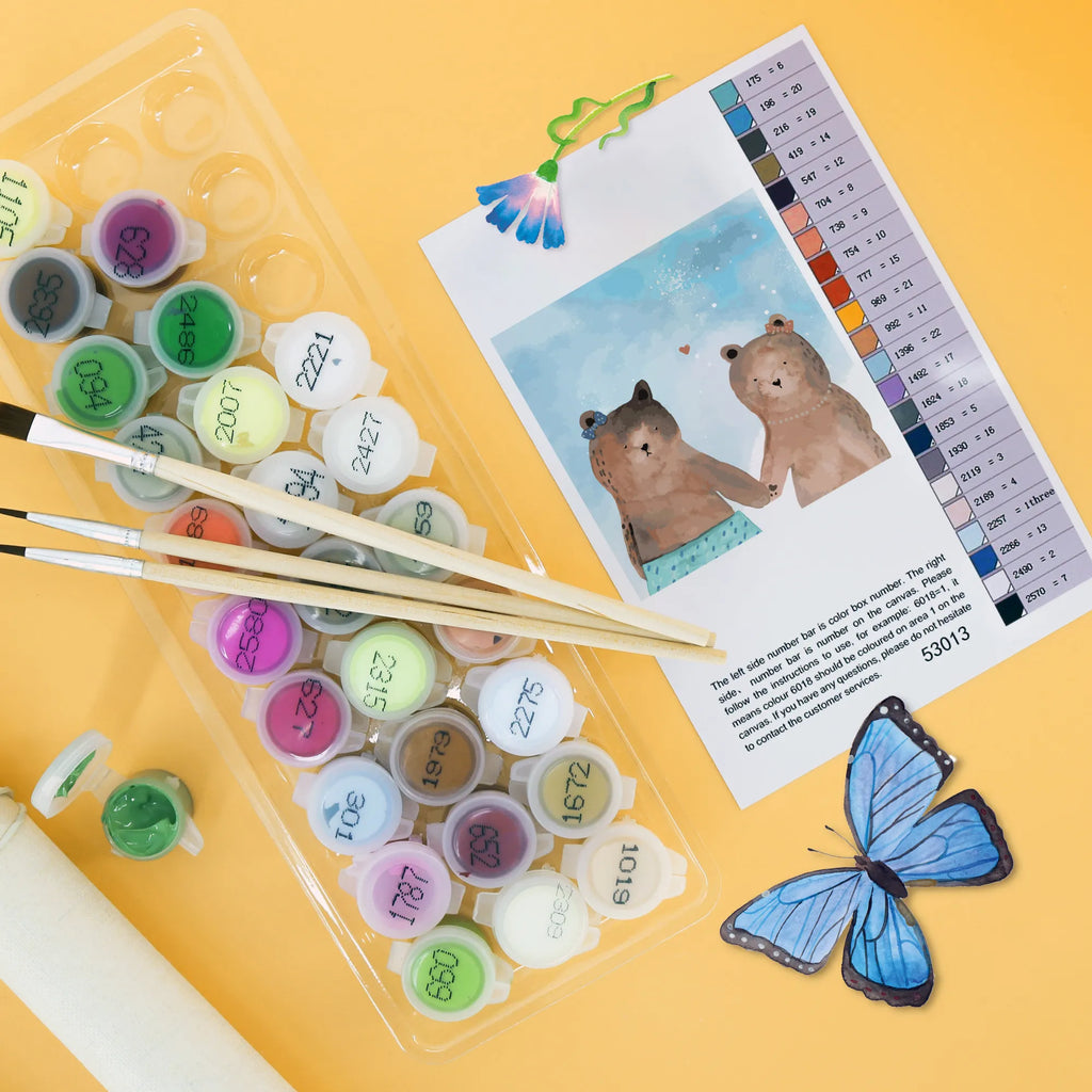 Paint by Numbers cut off bear Girlfriend Motiv Künstler, Malen, Malen nach Zahlen, Baseln, Kunstwerk, Kreativität, Bastelidee, DIY, Ausmalbild, Bär, Teddy, Teddybär, Bär Freundin Beste Freund Liebe Liebesbeweis Verliebt Kumpel Kumpeliene