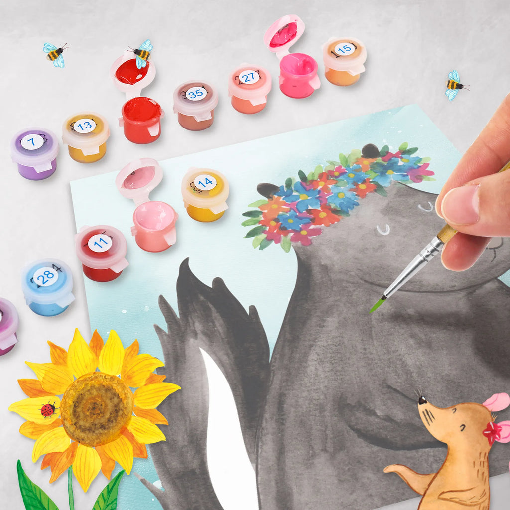 Malowanie według numerów odcięty skunks dziewczynka Motiv leinwand malset, zahlenbilder, malen nach zahlen set, kreativ set, diy set, Malen nach Zahlen, malset, Skunk, Stinktier, Yoga, Stinki, Raubtier, Stinker, Wildtier, Namaste