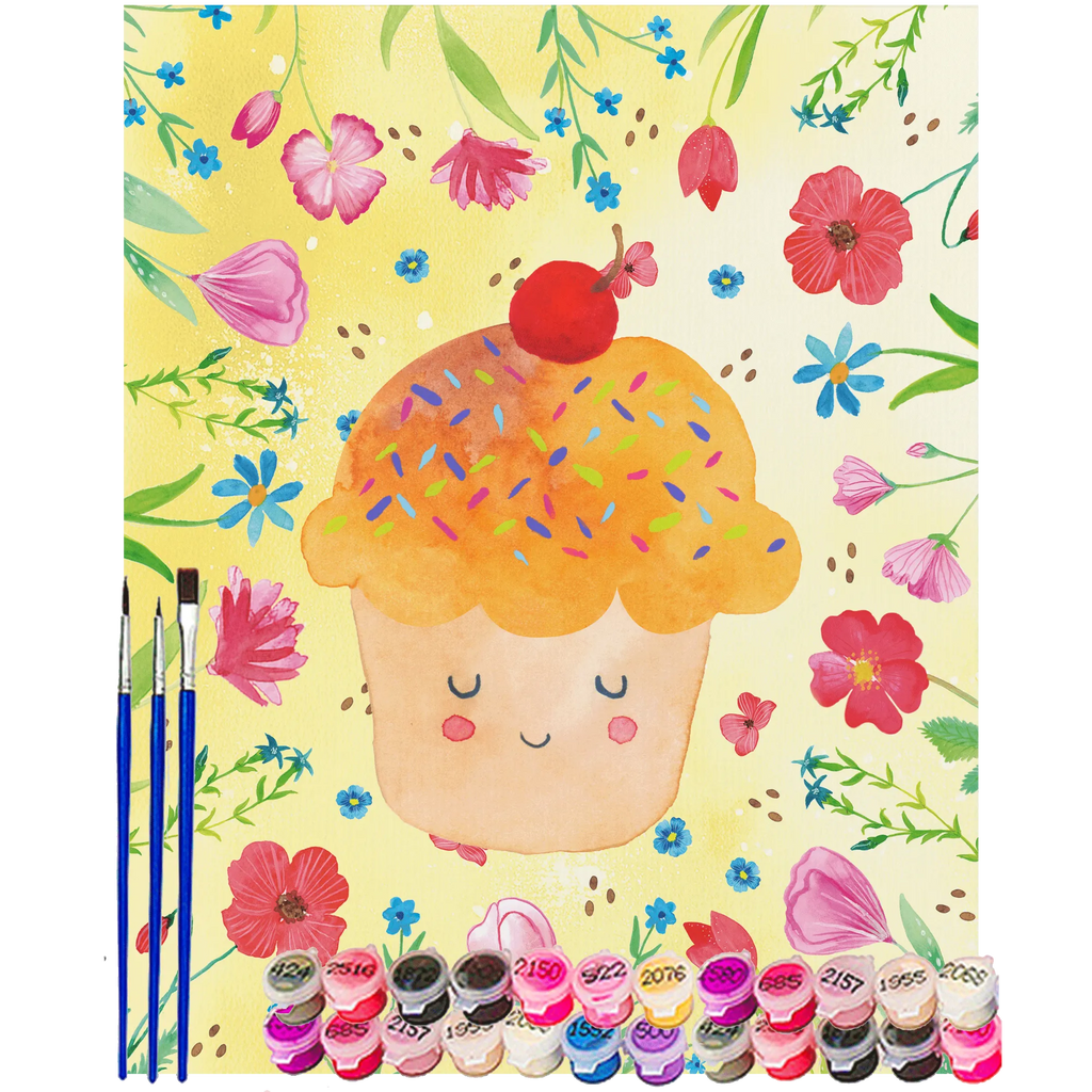 Paint by Numbers Cupcake Malen, DIY, Kreativität, Ausmalbild, Bastelidee, Künstler, Baseln, Kunstwerk, Malen nach Zahlen, Tiermotive, Gute Laune, lustige Sprüche, Tiere, Küche Spruch, Geschenk Koch, Küche Deko, Backen Geschenk, Wunder, Motivation Sprüche, Muffin, Cupcakes