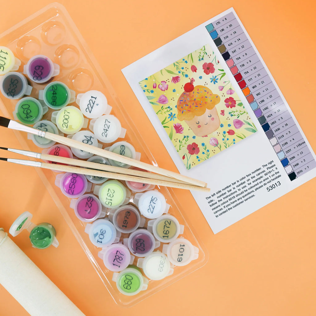 Paint by Numbers Cupcake Malen, DIY, Kreativität, Ausmalbild, Bastelidee, Künstler, Baseln, Kunstwerk, Malen nach Zahlen, Tiermotive, Gute Laune, lustige Sprüche, Tiere, Küche Spruch, Geschenk Koch, Küche Deko, Backen Geschenk, Wunder, Motivation Sprüche, Muffin, Cupcakes