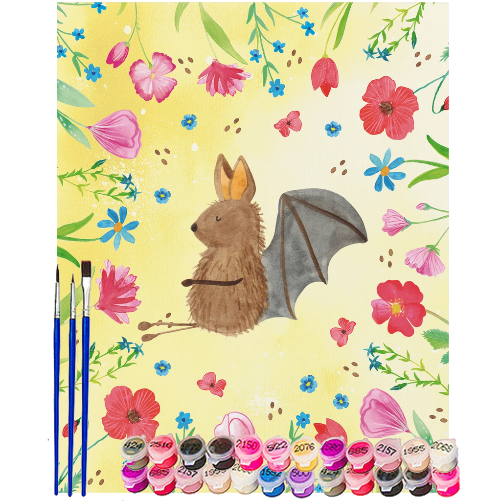 Paint by Numbers bat Sit small animals, cute, funny, cute animal motives, hand drawn, small world, funny sayings, good mood, happy, gifts, gift ideas, special gifts, animal lover, card, relax, motivation, bats, bat