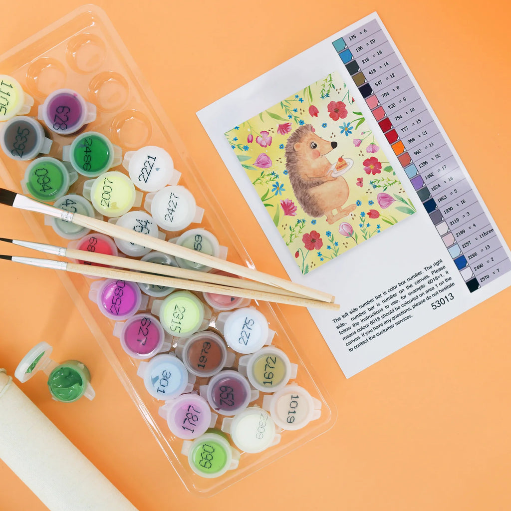 Paint by Numbers Hedgehog piece of cake Malen nach Zahlen, Kreativität, Bastelidee, Baseln, Malen, Künstler, Ausmalbild, Kunstwerk, DIY, Tiermotive, Gute Laune, lustige Sprüche, Tiere, Kuchen, Geburtstagskuchen, Igel, Torte, Backen Geschenk, Einladung Party, Essen Spruch, Kuchen backen