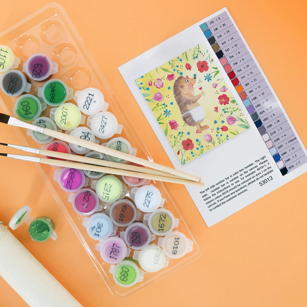 Paint by Numbers Hedgehog wine small animals, cute, funny, cute animal motives, hand drawn, small world, funny sayings, good mood, happy, gifts, gift ideas, special gifts, animal lover, card, wine saying, gift wine drinker, hedgehog, wine decoration, drinking wine, white wine, wine glass, gift wine lover, red wine