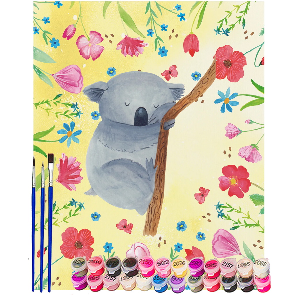 Malen nach Zahlen Koalabär Malen nach Zahlen, Kunstwerk, Ausmalbild, Tiermotive, Gute Laune, lustige Sprüche, Tiere, Koala, schlafen, Traum, Schlafzimmer, Koalabär, träumen, Traumland, Bär