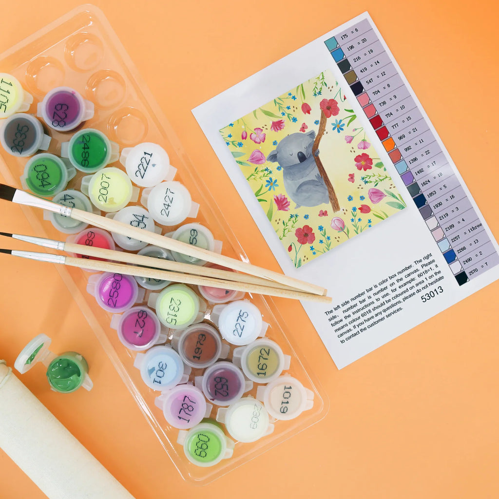 Malen nach Zahlen Koalabär Malen nach Zahlen, Kunstwerk, Ausmalbild, Tiermotive, Gute Laune, lustige Sprüche, Tiere, Koala, schlafen, Traum, Schlafzimmer, Koalabär, träumen, Traumland, Bär