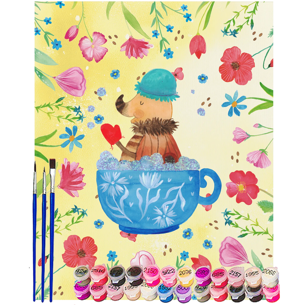 Malowanie według numerów Ćma kąpiel pianowa Motywy zwierzęce, dobra energia, zabawne powiedzonka, zwierzęta