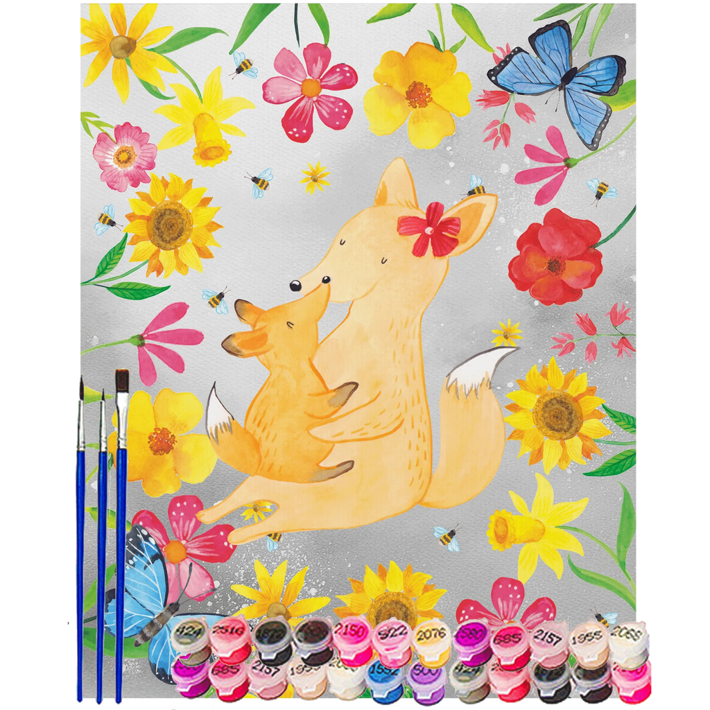 Paint by Numbers Fox mummy Kunstwerk, Malen nach Zahlen, Ausmalbild, Familie, Vatertag, Muttertag, Bruder, Schwester, Mama, Papa, Oma, Opa, Lieblingstochter, Tochter, Beste Tochter, Mutter, Geschenk