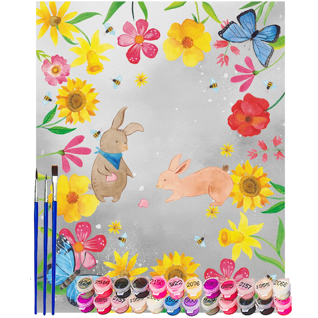 Paint by Numbers Bunnies with seashell Family, Father's Day, Mother's Day, brother, sister, Mom, Dad, best friend, girlfriend, collecting shells, BFF, girlfriends, shells, sea, best friends, rabbits