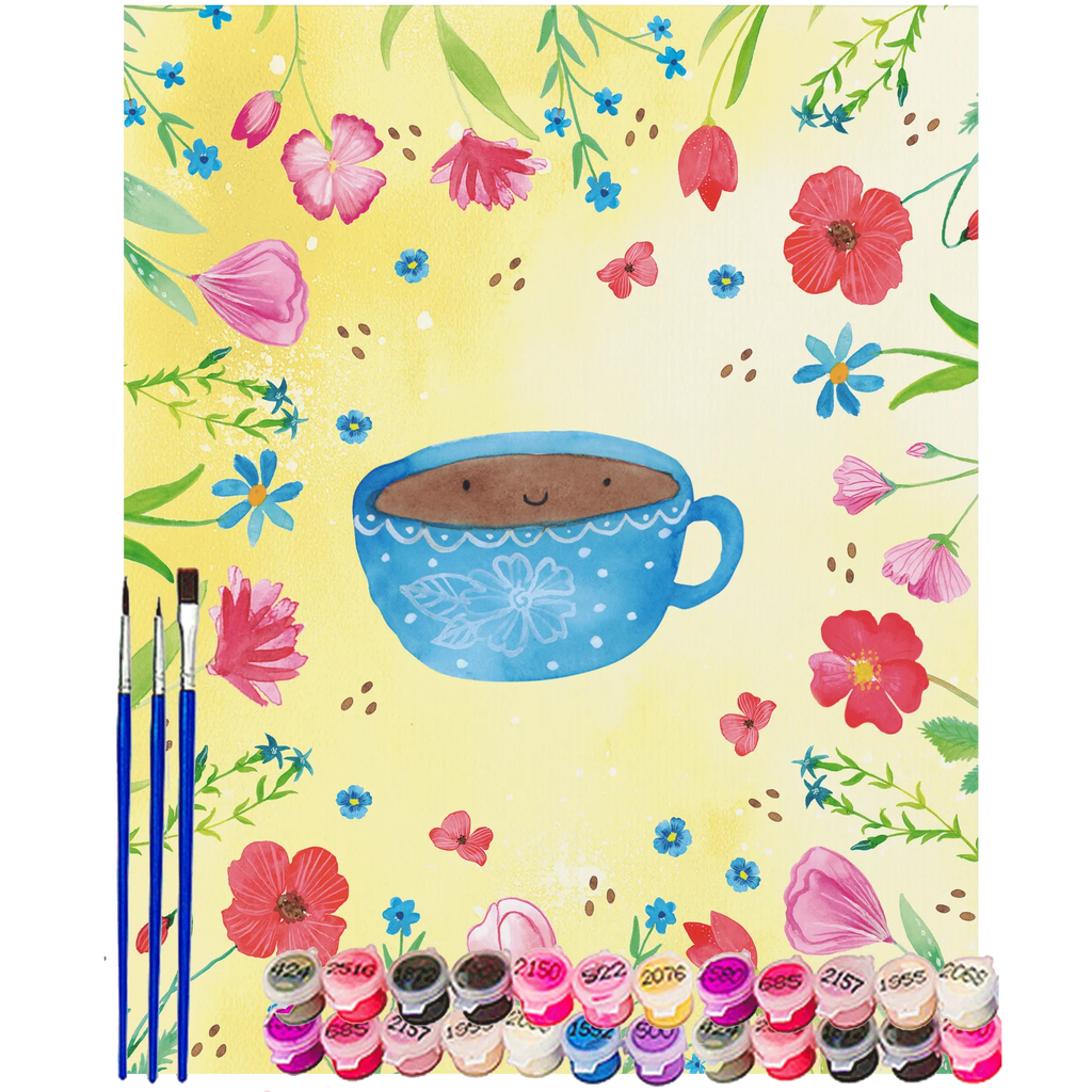 Malowanie według numerów Kawa kubek Motywy zwierzęce, dobra energia, zabawne powiedzonka, zwierzęta