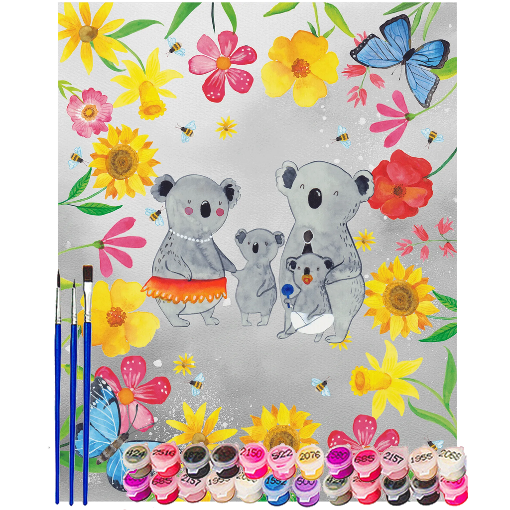 Malowanie według numerów Rodzina koali Rodzina, Dzień Ojca, Dzień Matki, brat, siostra, mama, tata, babcia, dziadek