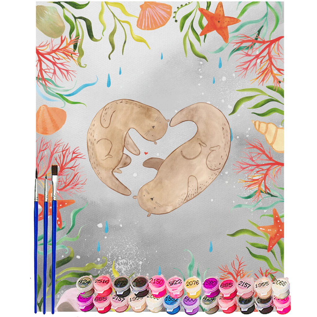 Malen nach Zahlen Otter Herz Kunstwerk, Malen nach Zahlen, Ausmalbild, Otter, Fischotter, Seeotter, Liebesbeweis, Liebe, Jahrestag, gemeinsames Leben, Bessere Hälfte, Love you, Herz, Verlobung, Liebesgeschenk, Hochzeitstag