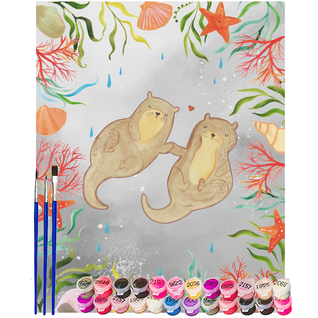 Malen nach Zahlen Otter Hände halten Malen, Künstler, Baseln, DIY, Kreativität, Malen nach Zahlen, Kunstwerk, Ausmalbild, Bastelidee, Otter, Fischotter, Seeotter, Otter Seeotter See Otter