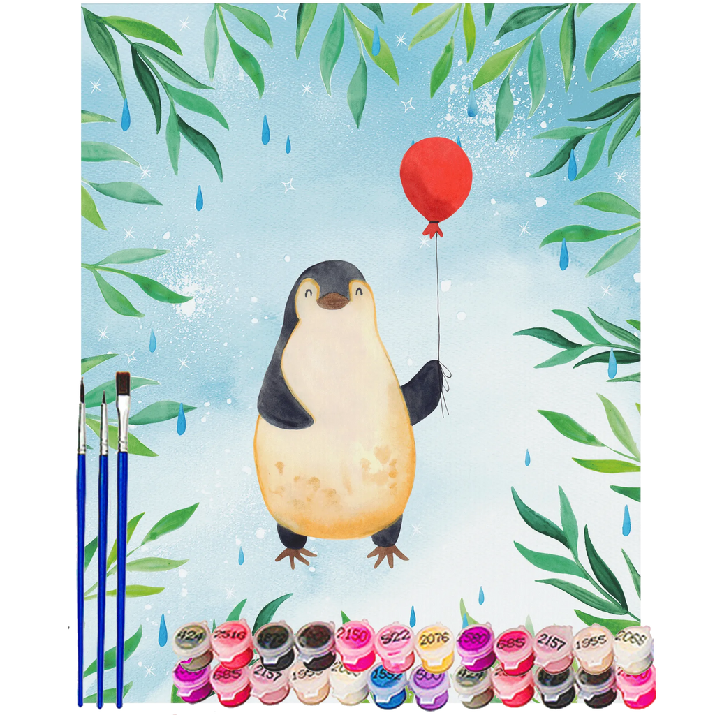 Paint by Numbers Penguin balloon Penguin, North Pole, Winter, Penguins, gift idea, happiness, motivation, new start, love of life, penguins, balloon, daydreams, love, new life, best friend, gift girlfriend