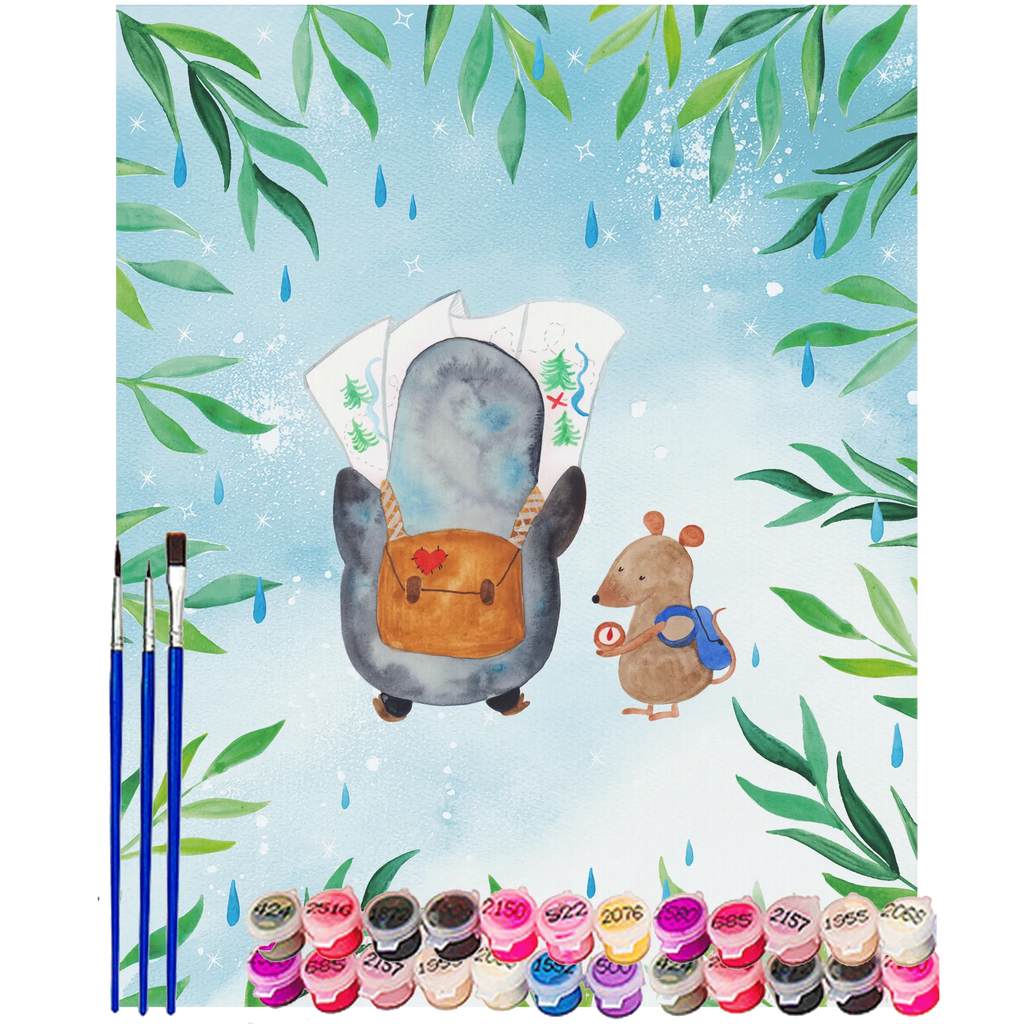Malen nach Zahlen Pinguin & Maus Wanderer Kunstwerk, Ausmalbild, Bastelidee, Malen, Malen nach Zahlen, Kreativität, Künstler, Baseln, DIY, Pinguin, wandern, Pinguine, Ausflug, Abenteurer, Abenteuer, Wanderlust, Roadtrip