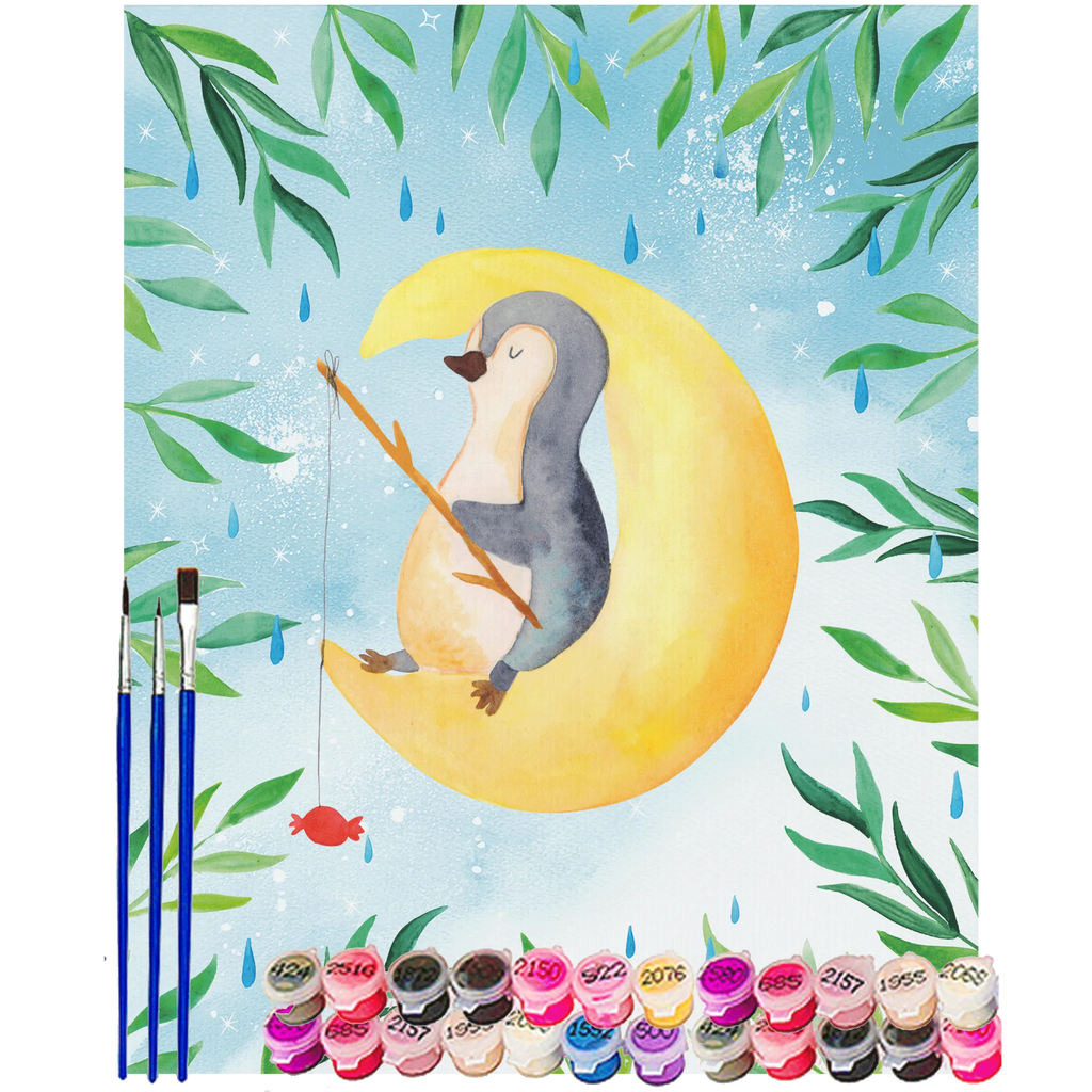 Malowanie według numerów pingwin księżyc Pinguin