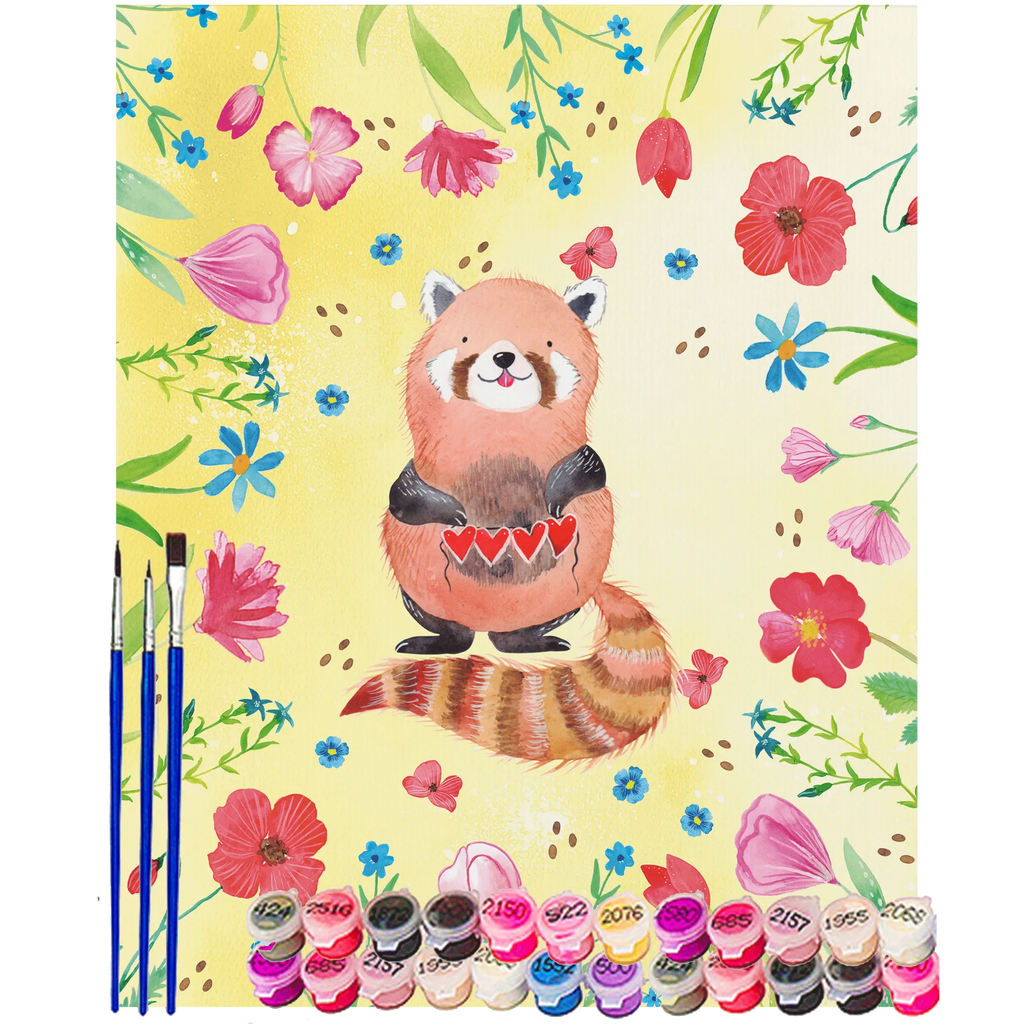Malowanie według numerów Czerwony Panda Bastelidee, Baseln, Ausmalbild, DIY, Malen, Künstler, Kreativität, Malen nach Zahlen, Kunstwerk, Tiermotive, Gute Laune, lustige Sprüche, Tiere, Liebling, Rot, Herz, Liebe, Lieblingsmensch, Panda
