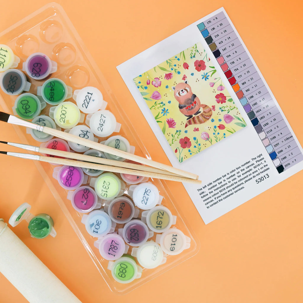 Malowanie według numerów Czerwony Panda Bastelidee, Baseln, Ausmalbild, DIY, Malen, Künstler, Kreativität, Malen nach Zahlen, Kunstwerk, Tiermotive, Gute Laune, lustige Sprüche, Tiere, Liebling, Rot, Herz, Liebe, Lieblingsmensch, Panda