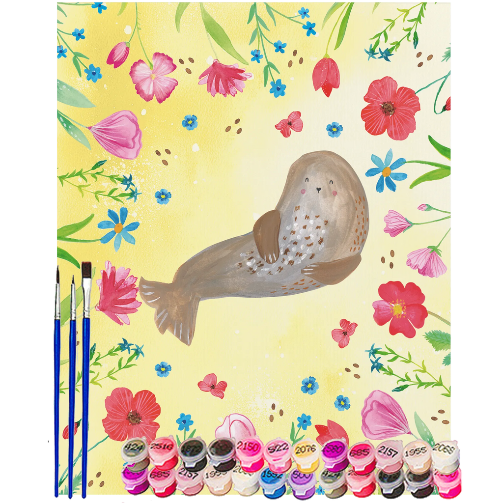 Malowanie według numerów foka śmiech Motywy zwierzęce, dobra energia, zabawne powiedzonka, zwierzęta