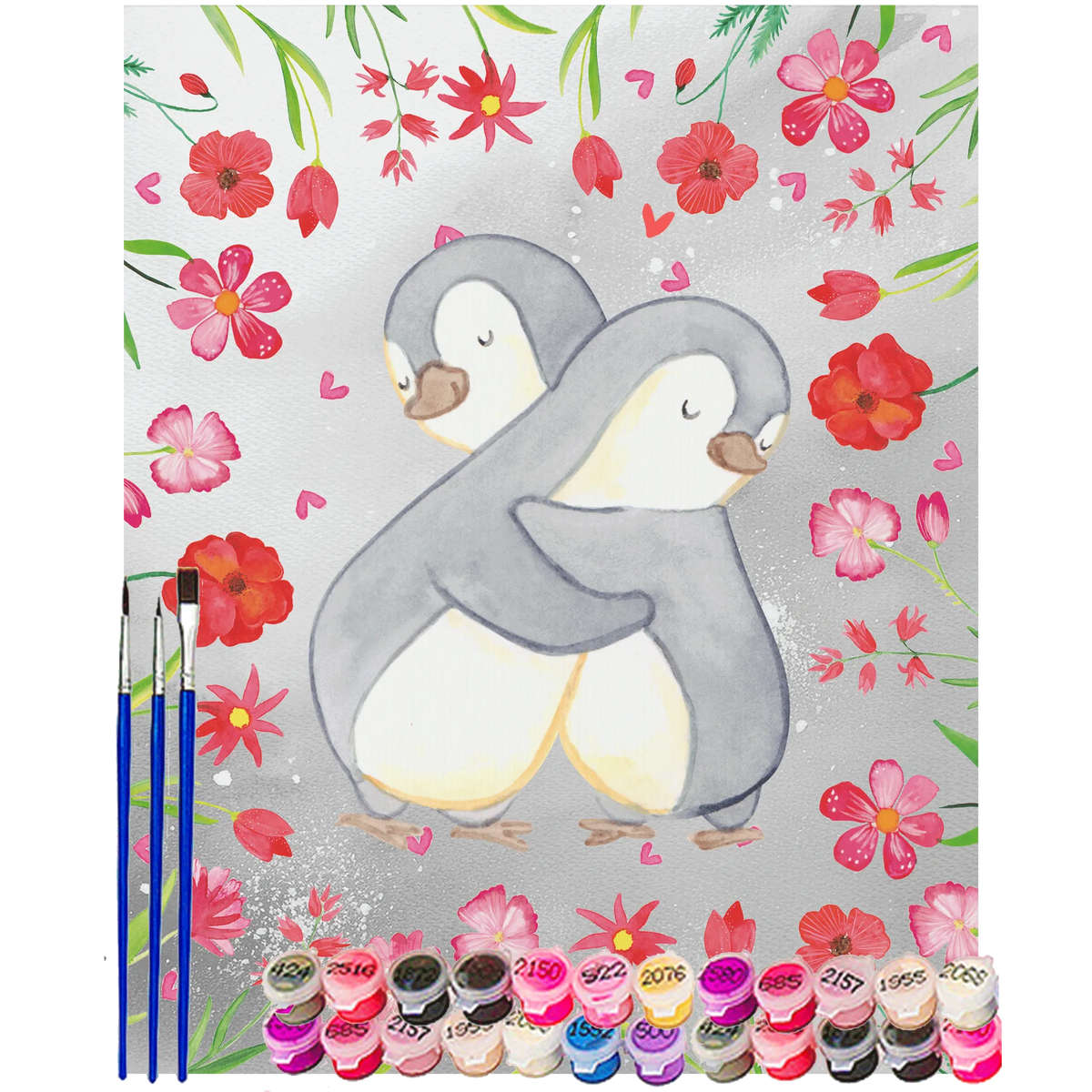 Paint by Numbers penguins Cuddle Loving, Two, Together, Marriage, Proposal of marriage, Love gift, gift for her, gift for him, anniversary gift, Valentine's Day Gift for Women Love Gift Anniversary Wedding Anniversary Party Favor Gift for Girlfriend Gift for Partner Boyfriend Gift Token of Love for Men for Husband