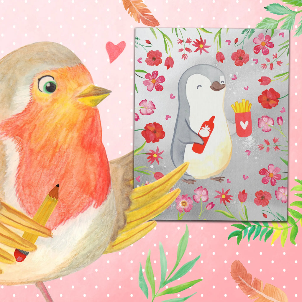 Malowanie według numerów pingwin frytki Miłość, partner, przyjaciel, przyjaciółka, mąż, żona, wesele, zaręczyny, prośba o rękę, prezent miłosny, rocznica, dzień ślubu