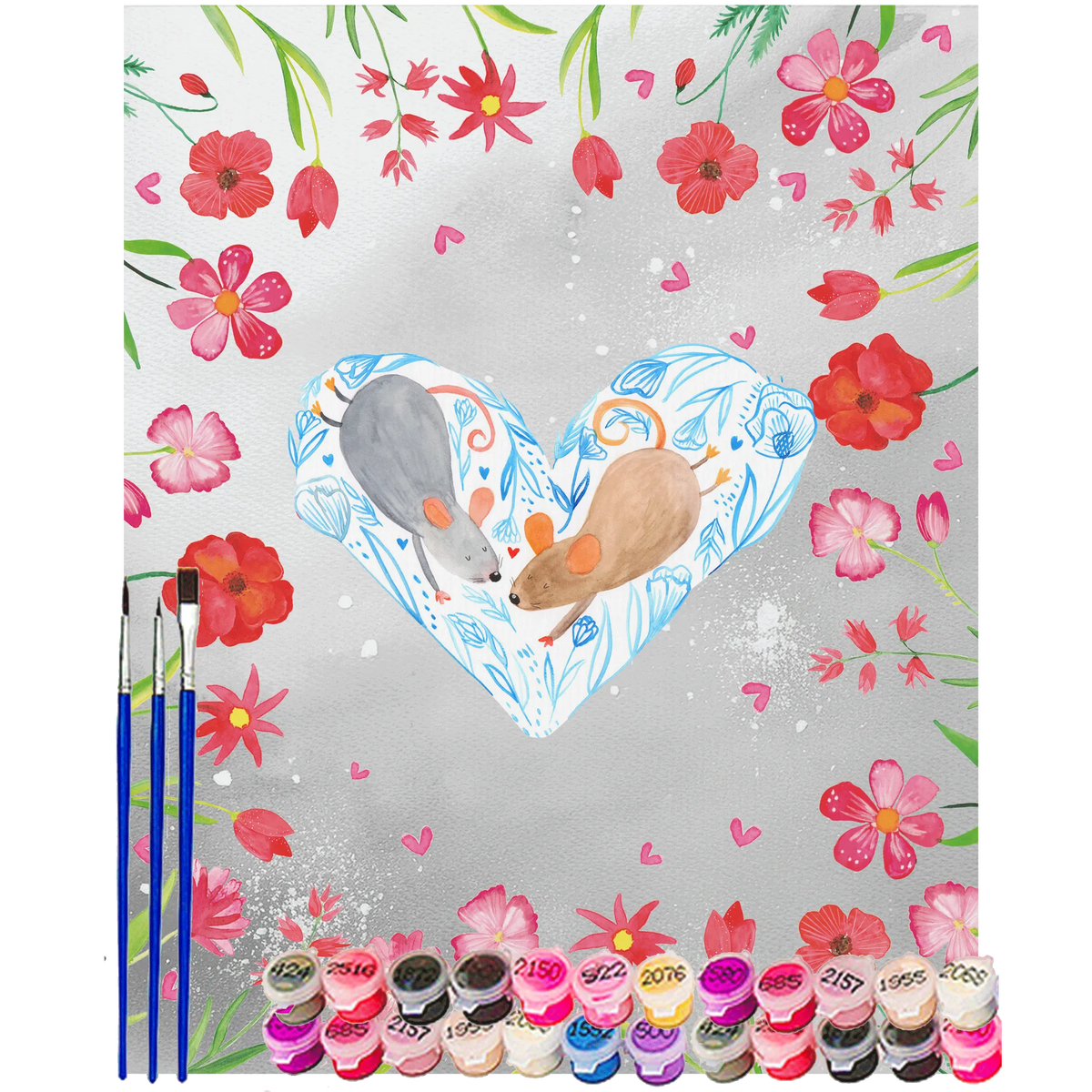 Malen nach Zahlen Mäuse Herz Malen nach Zahlen Leinwand, malen mit zahlen, malset, Malen nach Zahlen, leinwand malerei, acrylmalerei set, kreativ set, DIY Malen nach Zahlen, Malen nach Zahlen Bild, Acryl Malen nach Zahlen, acryl malset, diy set, leinwand malset, Zahlenbild, malerei nach zahlen, malen nach zahlen set, Verlobung, Liebe, Heiraten, Partner, Ehefrau, Liebesgeschenk, Heiratsantrag, Hocheitstag, Freundin, Jahrestag, Ehemann, Freund, Liebesbotschaft, Liebesbeweis, Hochzeit, Geschenk für Zwei, Mäuse, Gemeinsamkeit, Maus, Love, Lieblingsmensch