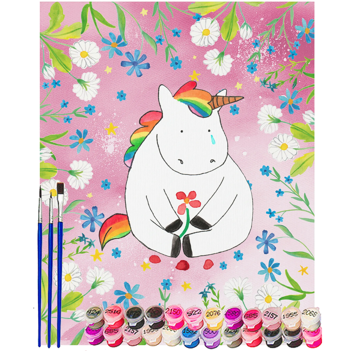 Paint by Numbers unicorn Sad grief, consoling, Friendship, flower, greeting card, friends