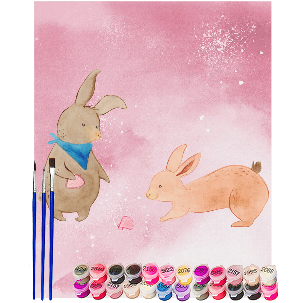 Paint by Numbers Bunnies with seashell Family, Father's Day, Mother's Day, brother, sister, Mom, Dad, best friend, girlfriend, collecting shells, BFF, girlfriends, shells, sea, best friends, rabbits